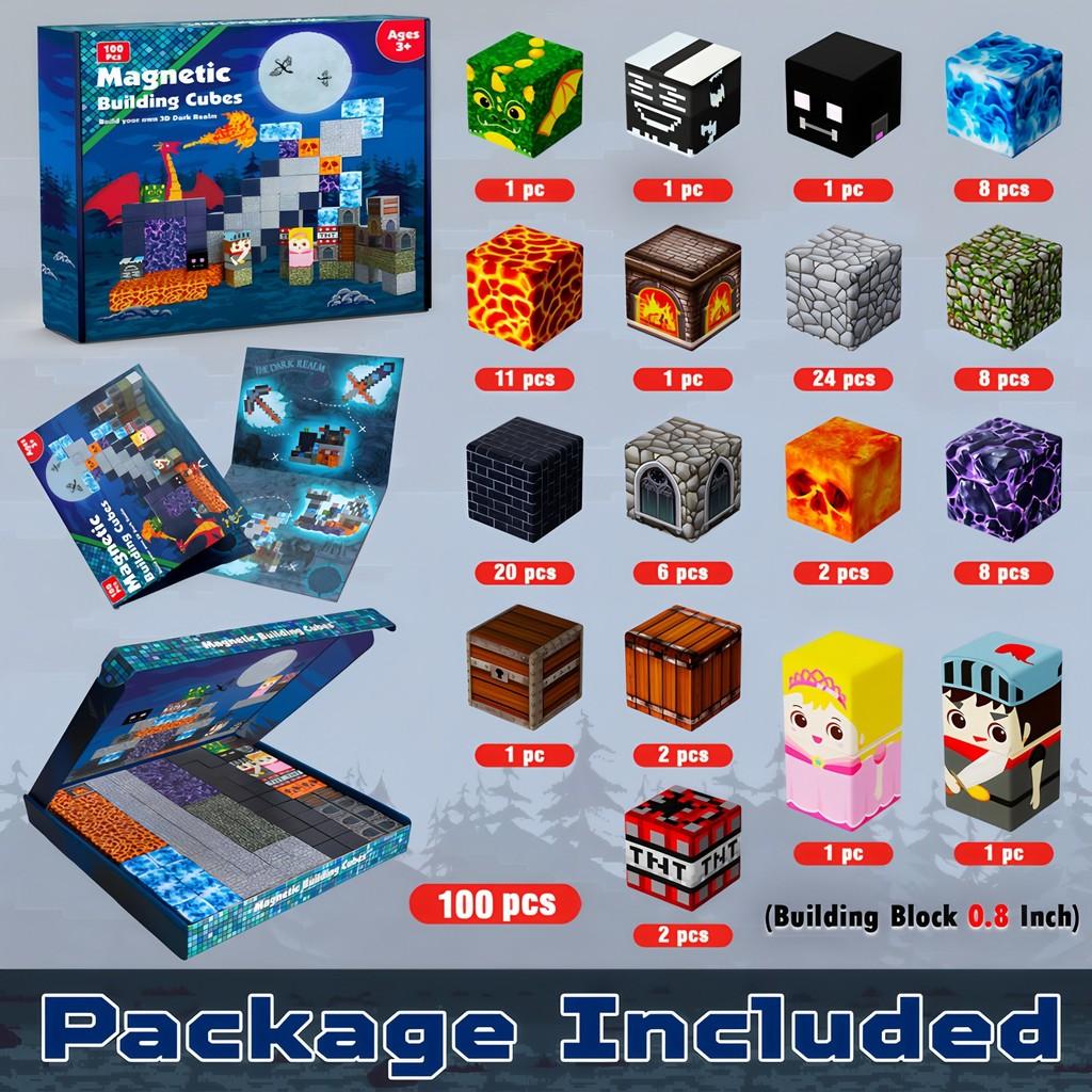 Vehicle Mining Minecraft Adventure Valley Farm Assembly Magnetic Block Set Cube
