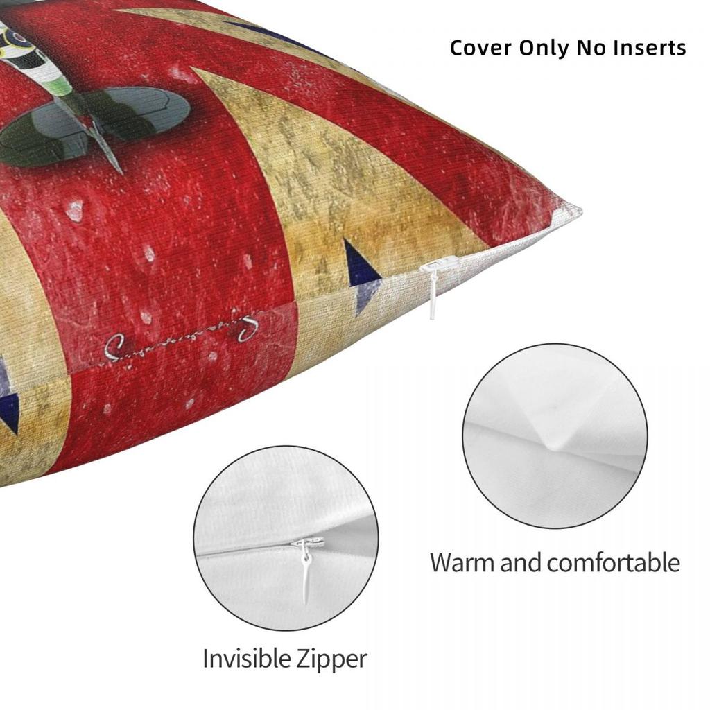 Supermarine Spitfire Mk Ixc Square Pillowcase Polyester Linen Velvet Printed Zip Decorative Pillow Case Car Cushion Cover