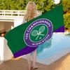 W-Wimbledon Pattern Microfiber Printed Beach Towel Mountain Climbing Yoga Beach Swimming Running Absorbent Soft Towel