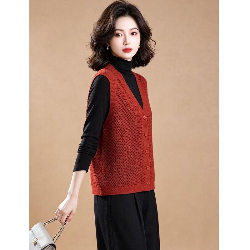EST+II Women's Hollow Mesh V-Neck Knit Vest