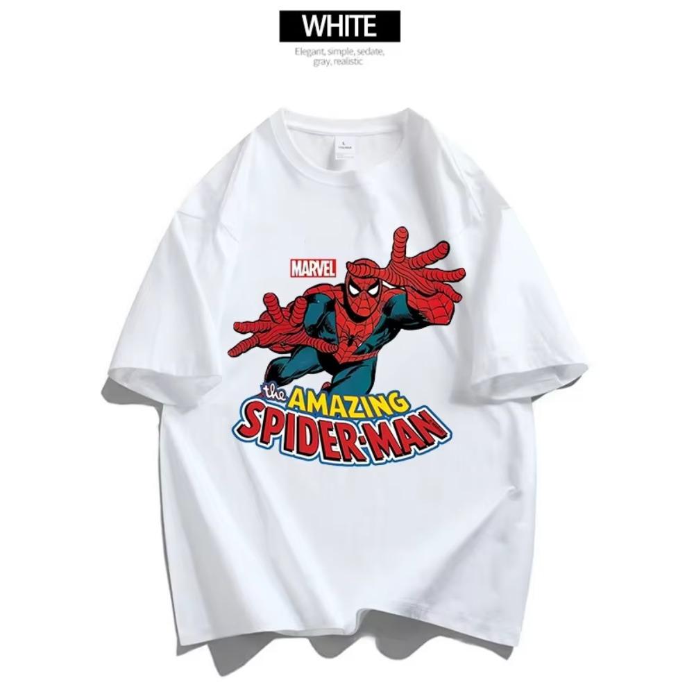 MINISO Marvels Spidermans Women Men T Shirt Fashion Printed Summer Clothes Marvels Anime Cartoon Tee Shirt Short Sleeve Tops