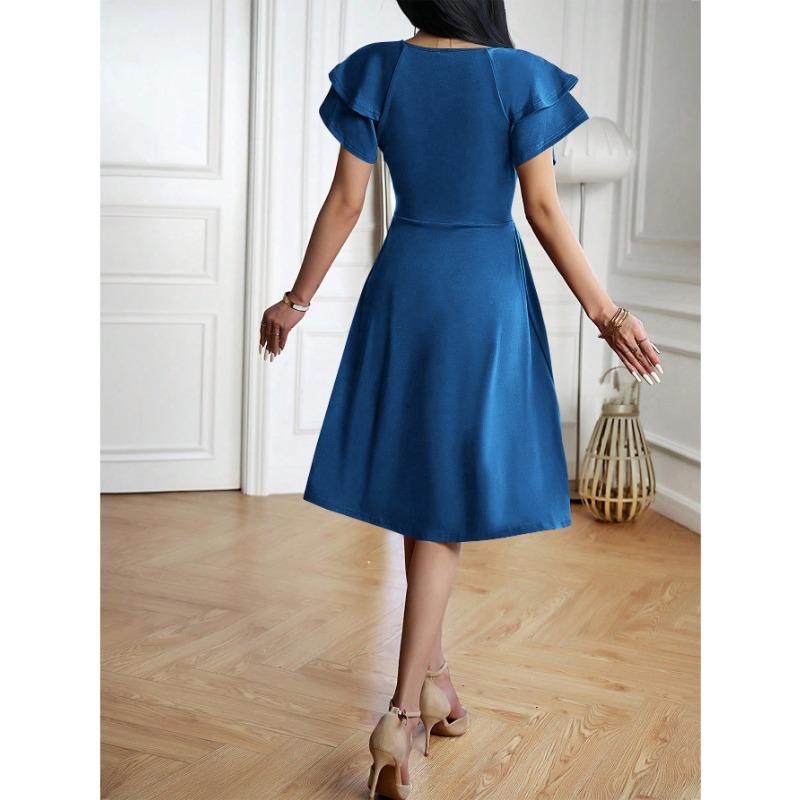 Women's Dress Summer Temperament Elegant V-neck Midi Dress