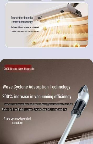 Wireless Handheld Vacuum Mop: All-in-One High Suction for Pet Hair & Home Cleaning, Free Shipping Included