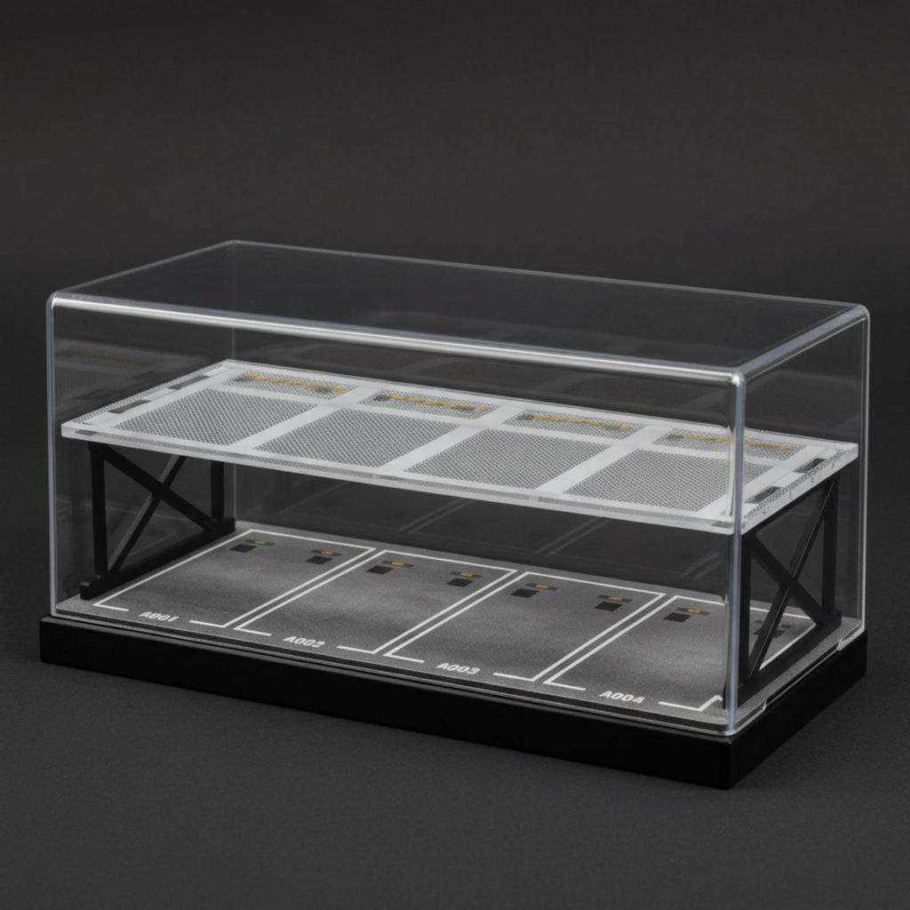 1:64 Toy Car Garage Acrylic Protective Cover Twotier Parking