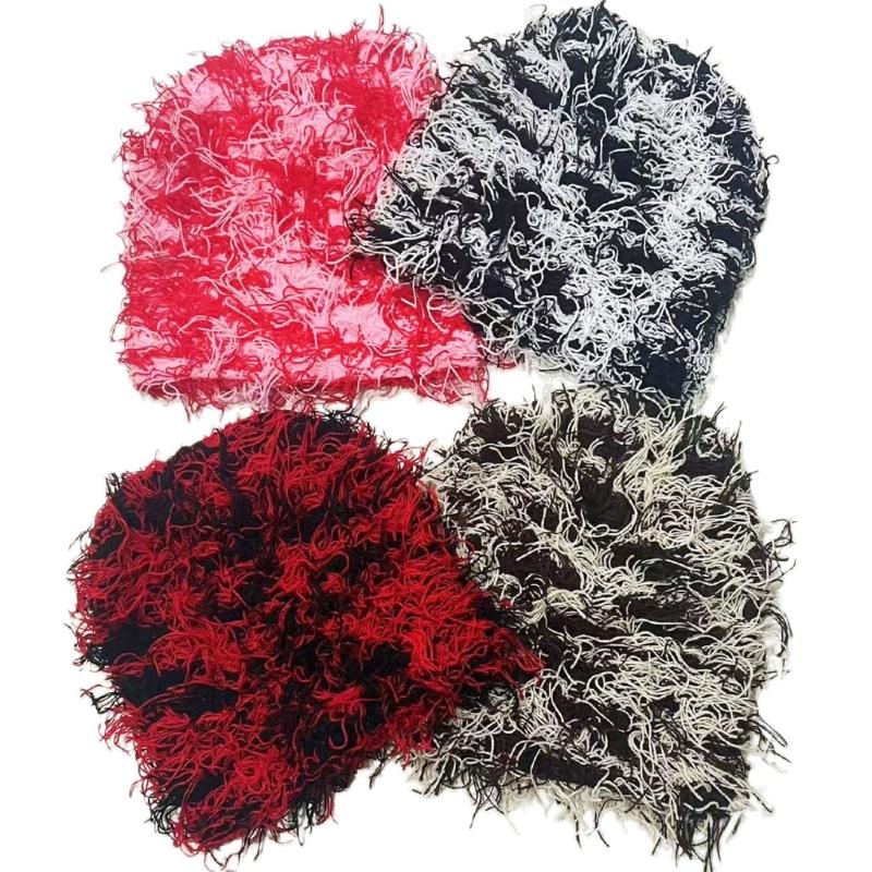 Knitted Beanie Hat with Fuzzy Pom Multifunction Warm Cover Household for Children Girls Boys Keeping Warm Accessory