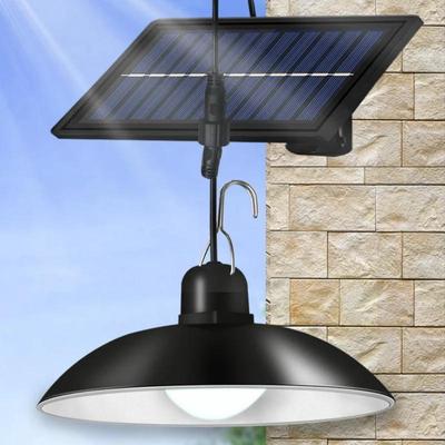 For Camping Garden Yard Single Double Head Solar Pendant Light Outdoor Indoor Solar Lamp with Line White Lighting