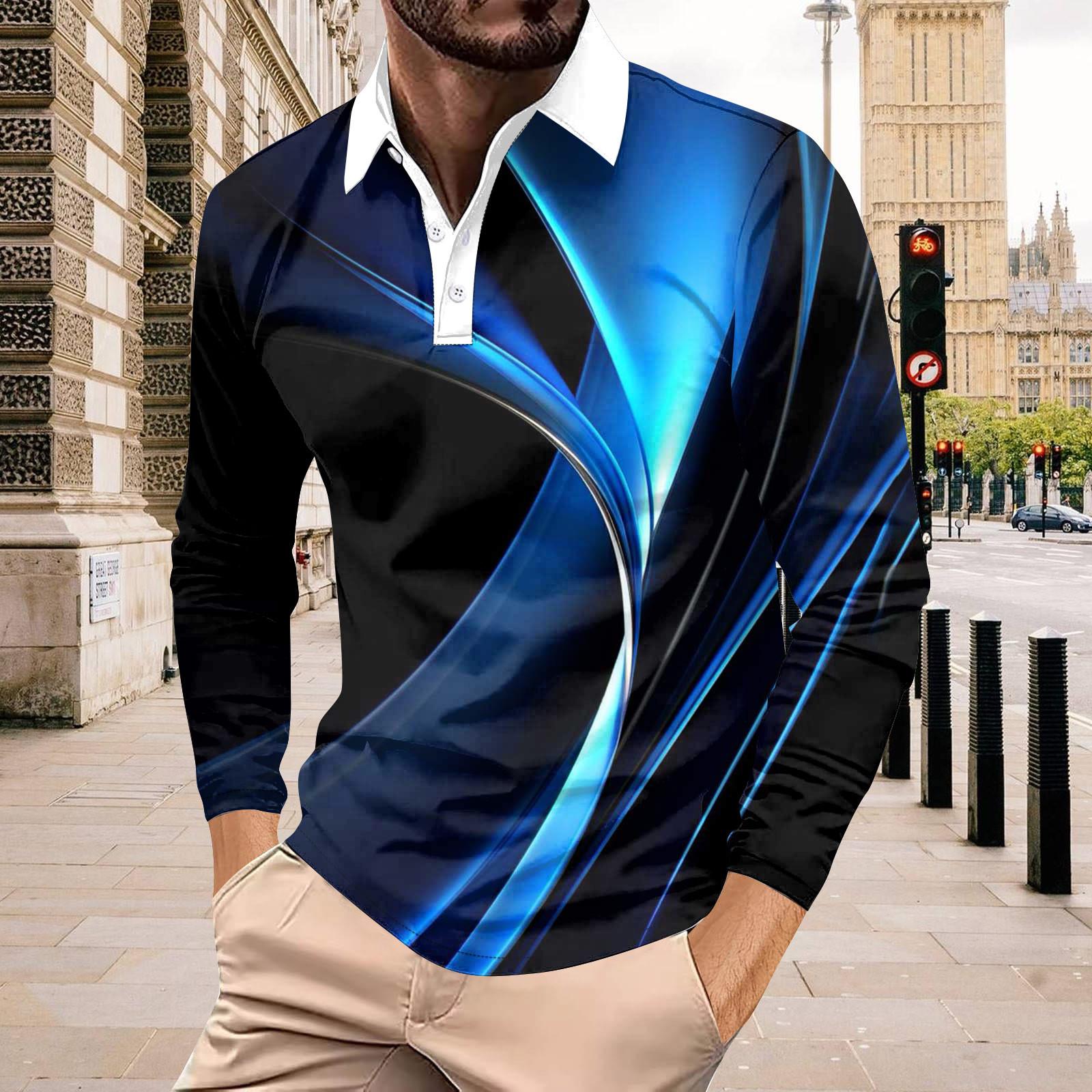 

Мужская рубашка для гольфа, повседневная спортивная, с V-образным вырезом, ребристый воротник, с длинным рукавом, модная, повседневная, однотонная, однотонная, весна-лето, стандартная посадка XXL чёрный