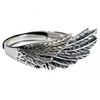 Adjustable Open Ring Men Women Sterling Feather Wing Design Minimalist Vintage Boho Jewelry