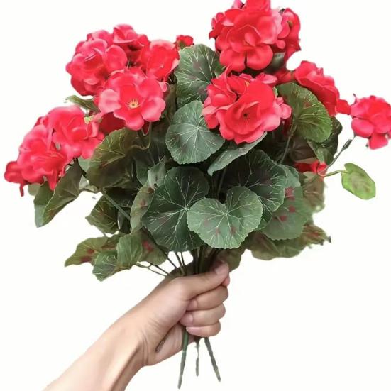 Imitation Begonia Flowers All-Weather UV Resistant DIY Wedding Bouquet Realistic Look Artificial Flower