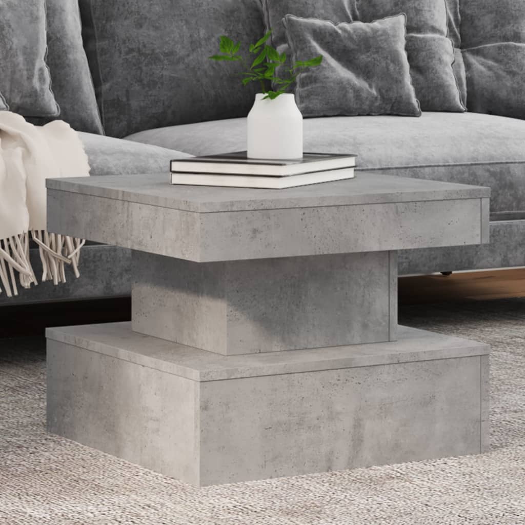 LED Coffee Table in Concrete Grey 50 x 50 x 40 cm