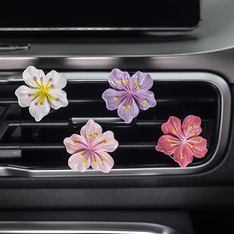

2Pcs Car Perfume Clip Flower Air Outlet Car Air Freshener Peach Blossom Aroma Diffuser Car Decoration Accessories Fresh Air белый