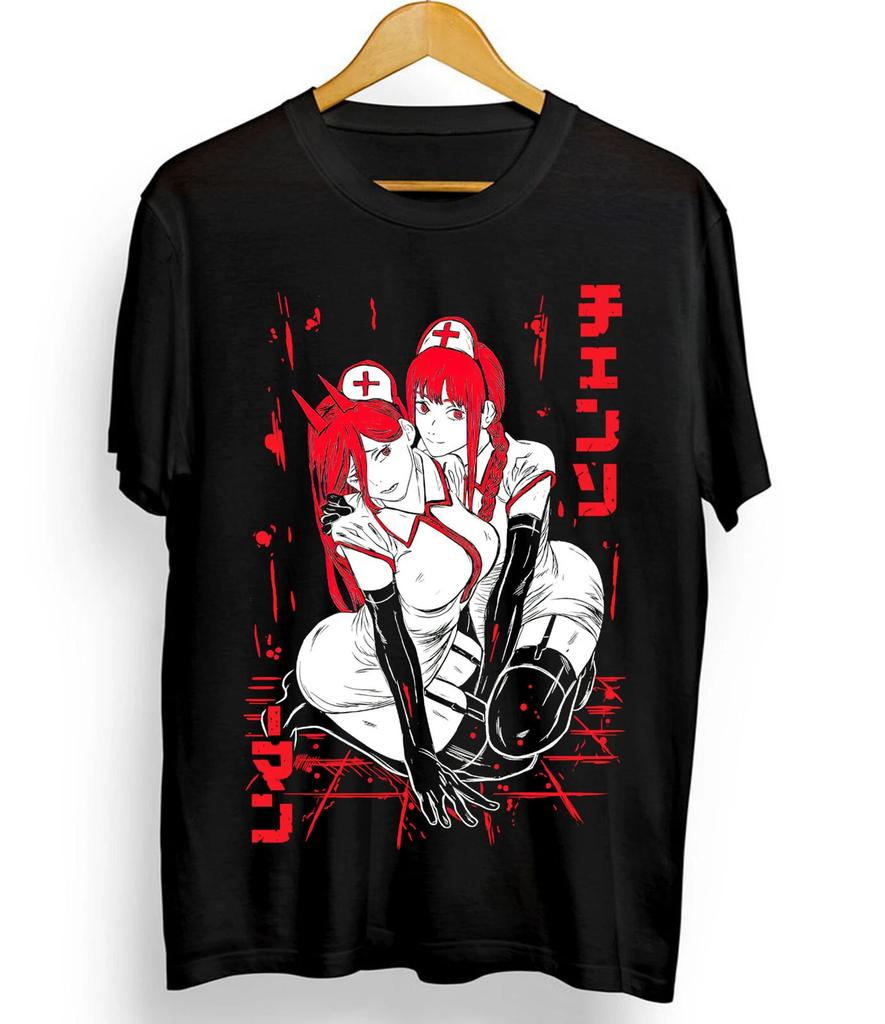 Chainsaw Man Denji and Makima T-Shirt Manga Pochita Nurses Day Anime All Size
