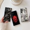 Samurai Oni Maske Tattoo Drachen Kunst Handyhülle Für Samsung Galaxy S24 S23 Ultra S22 S20 Plus S21 FE S24Ultra 5G Klare Hülle Funda