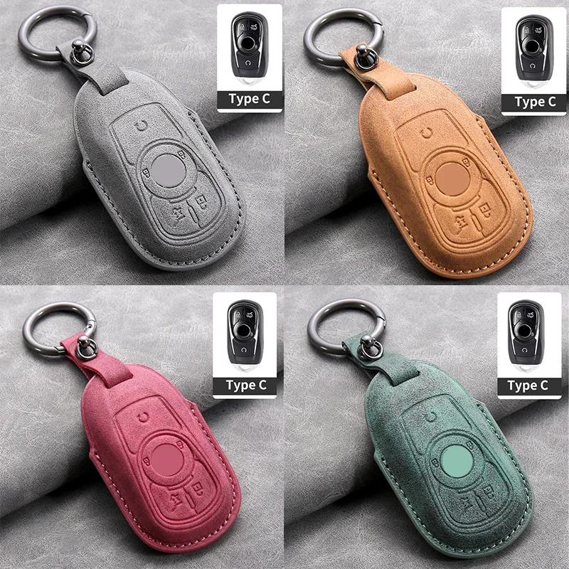 Leather Car Key Case Cover Holder Keychain Shell for Buick Verano Envision Avenir Lacrosse Regal Encore Excelle Enclave Anthem