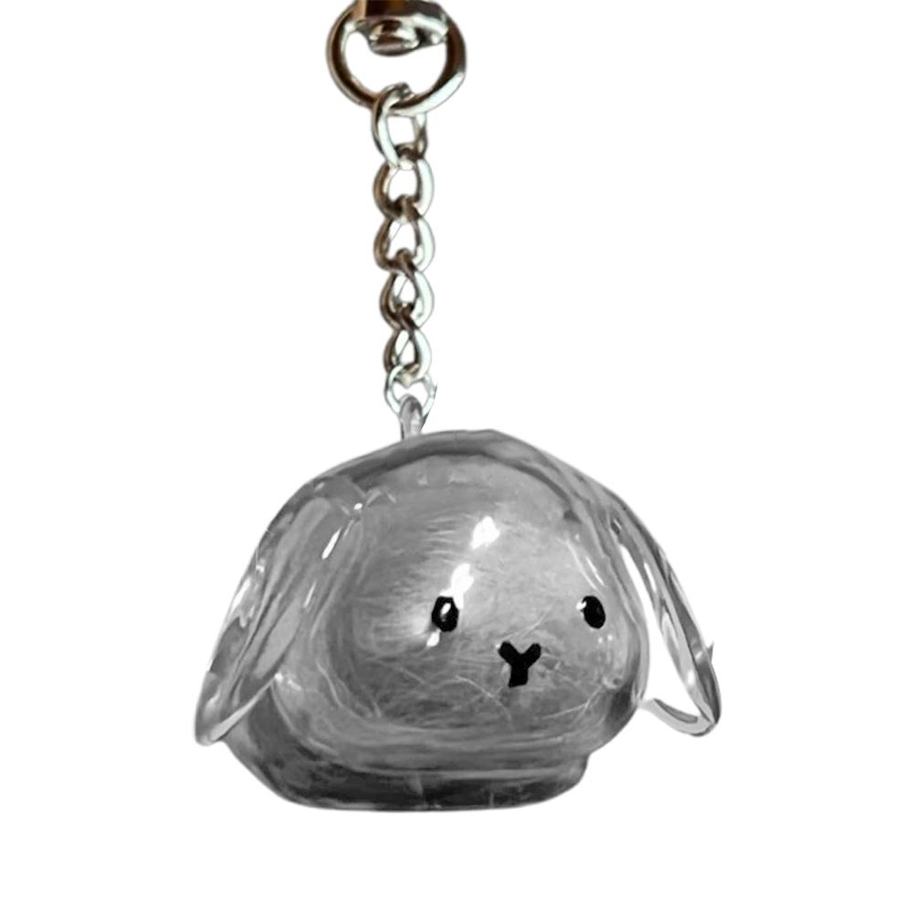 

Rabbit Shaped Pet Hair Storage Container Clear Pet Hair Storage Keychain Home Hanging Decoration Souvenir Collection Gifts