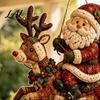 Festliches Stoffdekorations-Set DIY Gestepptes Weihnachtswindspiel-Kit Handgemachtes Patchwork-Nähhandwerk zum Aufhängen von Nähten Dekor Erwachsene Winter