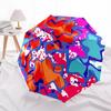 1pc Abstract Art Automatic Opening/Closing Folding Umbrella with 8 Ribs, Plastic Handle, Windproof Portable Sunshade Umbrella yy251222193
