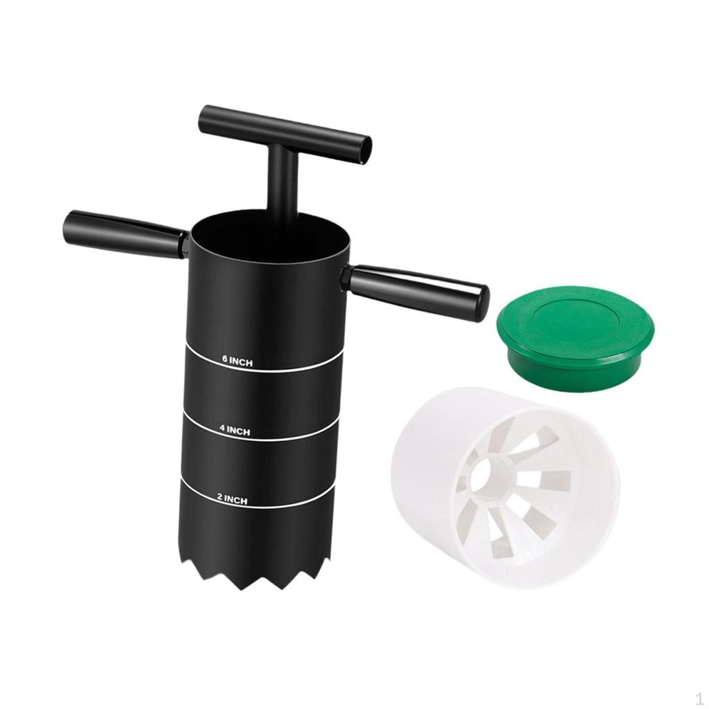 Portable Cutter Cup Steel with Markings Detachable Handle Holes Digger for Garden Outdoor Putting