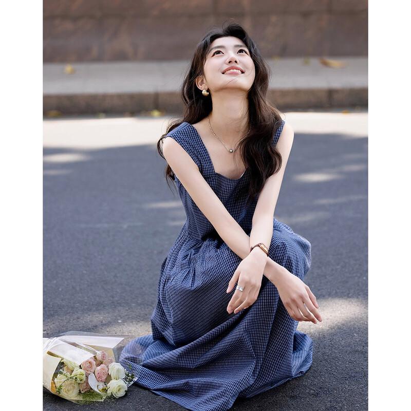 Japanese Style Plaid A-Line Sundress