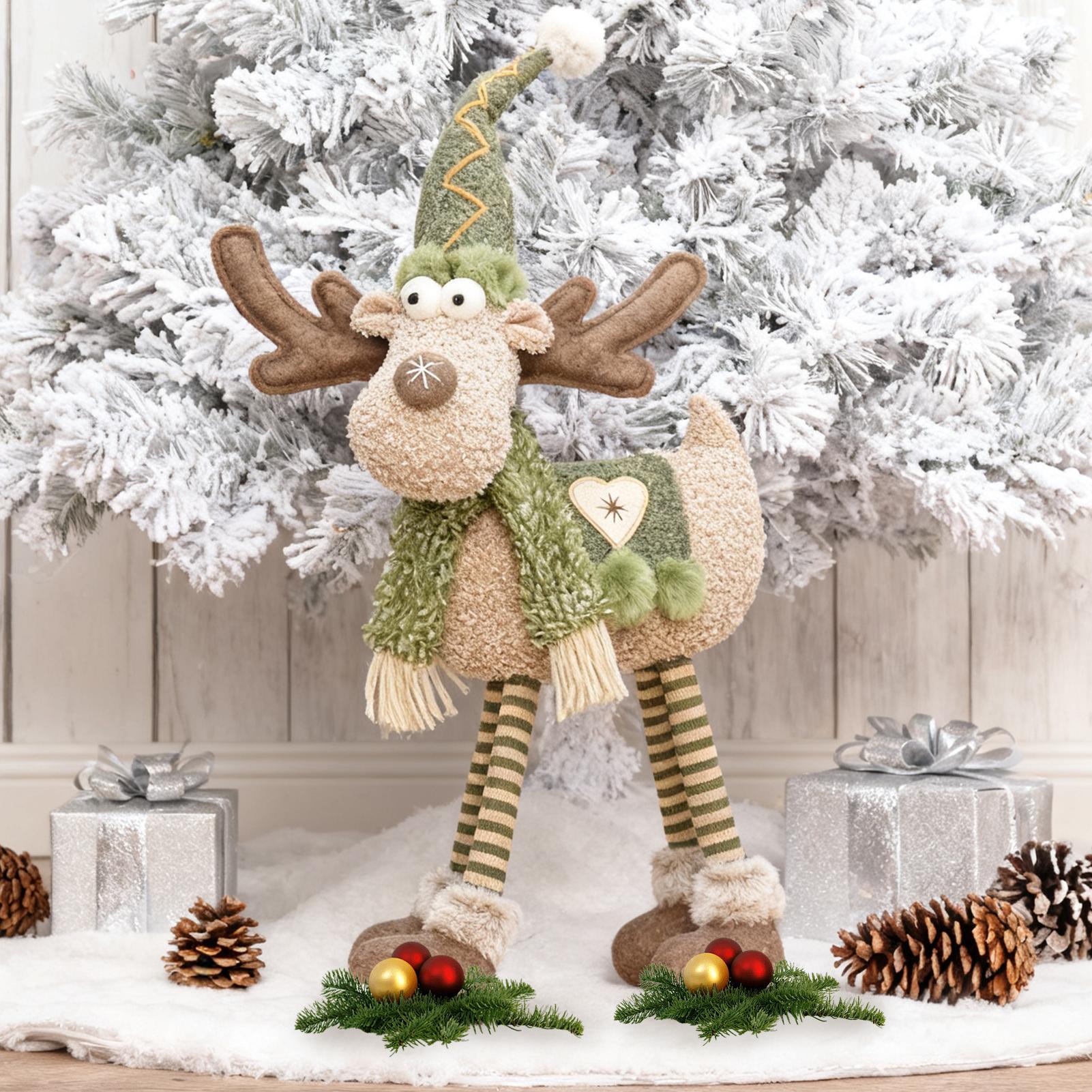 

Retractable Christmas Elk Doll Retractable Long Legs Christmas Fireplace Decor Tabletop Decorations Stuffed Doll For Window China Mainland