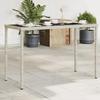 VidaXL Garden Table Glass Top, Dining Table, Meal Table, Patio Balcony Terrace Outdoor Furniture, Grey 365079