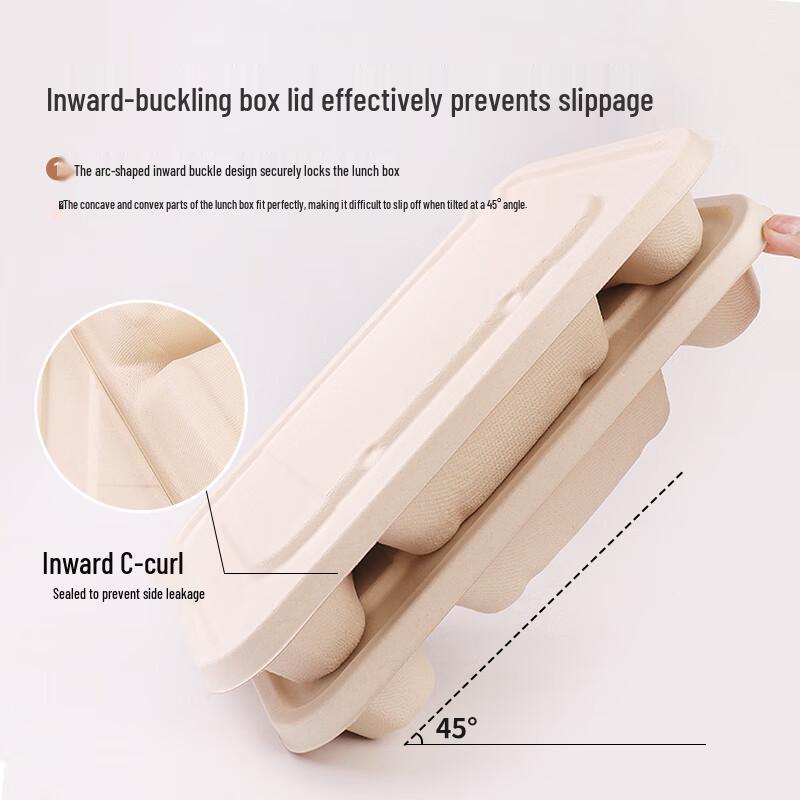 Deli Biodegradable 6-Compartment Meal Prep Containers, 1300ml