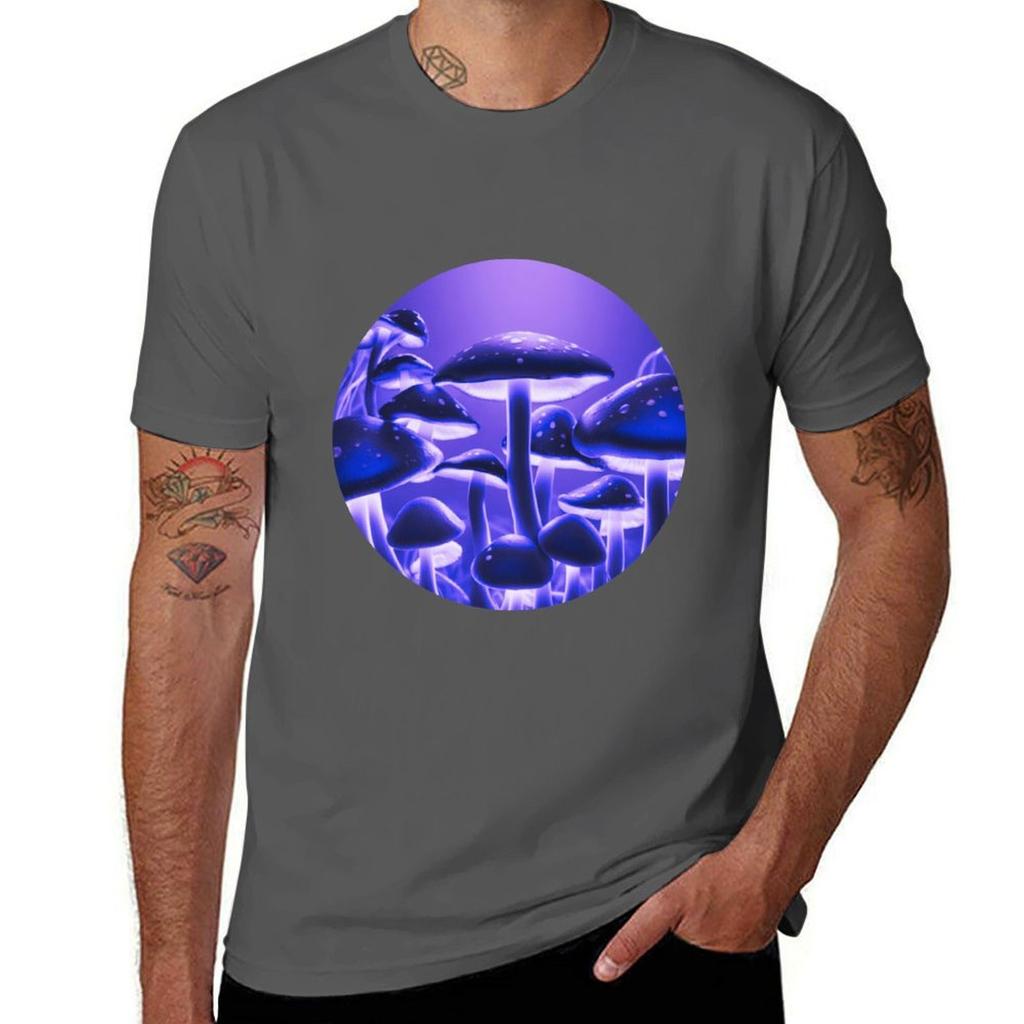 A Purple Trippy Mushroom Grove Design TShirt Simple Graphic Design TShirt