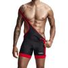 Men's Comfort Quick-Drying Athletic Fitness Sling Jumpsuit Color-Block One-Piece Cycling & Wrestling Sportswear