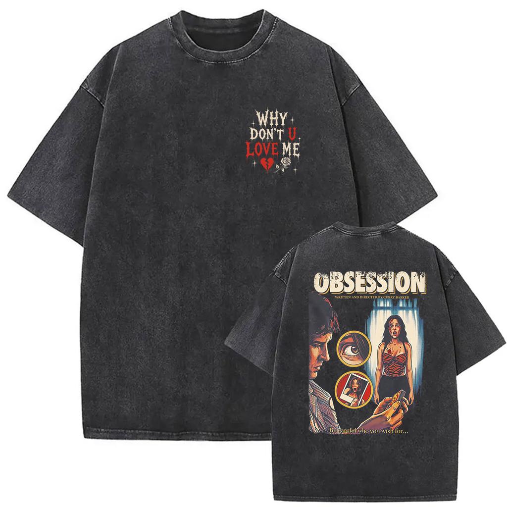 2026 Filmbesessenheit Sei vorsichtig, was du dir wünschst Augen Grafik Vintage Washed T-Shirts Herren Damen Kurzarm-T-Shirt Streetwear