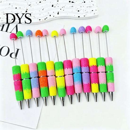 DIY Crafting Pens Beadable Pen, Colorful Fancy Beaded Ballpoint Decorative Gift for Students, Party Favors, Creative Office Supplies Giftable