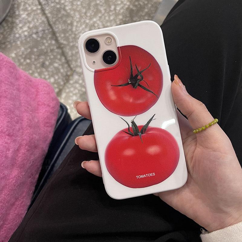 Japan Korea Cute Tomato Pattern Silikonové měkké pouzdro na telefon pro Iphone 12 11 13 Pro Xr X Xs Max 7 8 Plus ochranný zadní kryt