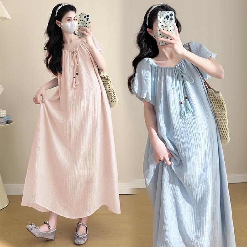 2026 Stylish Mid-Length Loose Maternity Dress for Summer Outings