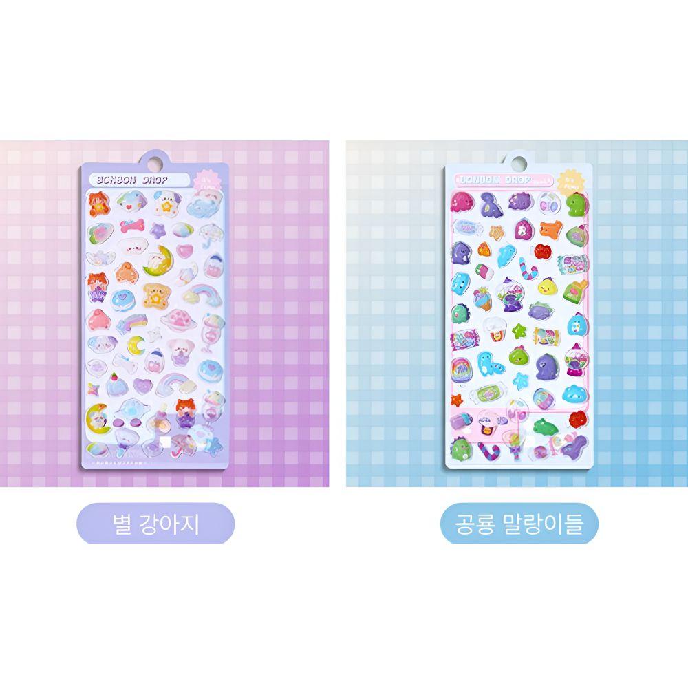 3D Puffy Stickers Set 10pcs Cute Scrapbook Phone Deco Stickers Kawaii