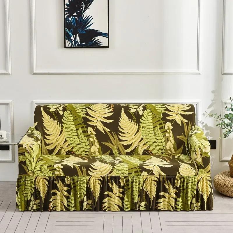 2025 New Floral Couch Cover Sofa Covers Washable Furniture Protector for Dogs Corner Sofa Skirt 1/2/3/4 Seater Sofa Slipcovers
