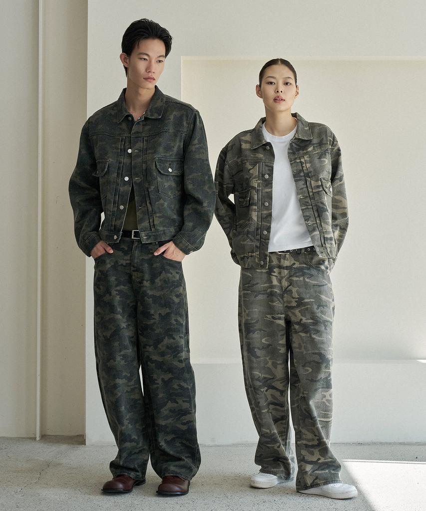 PROJECT3 Camo Balloon Denim Pants [Kaki Camo]_Bc2782