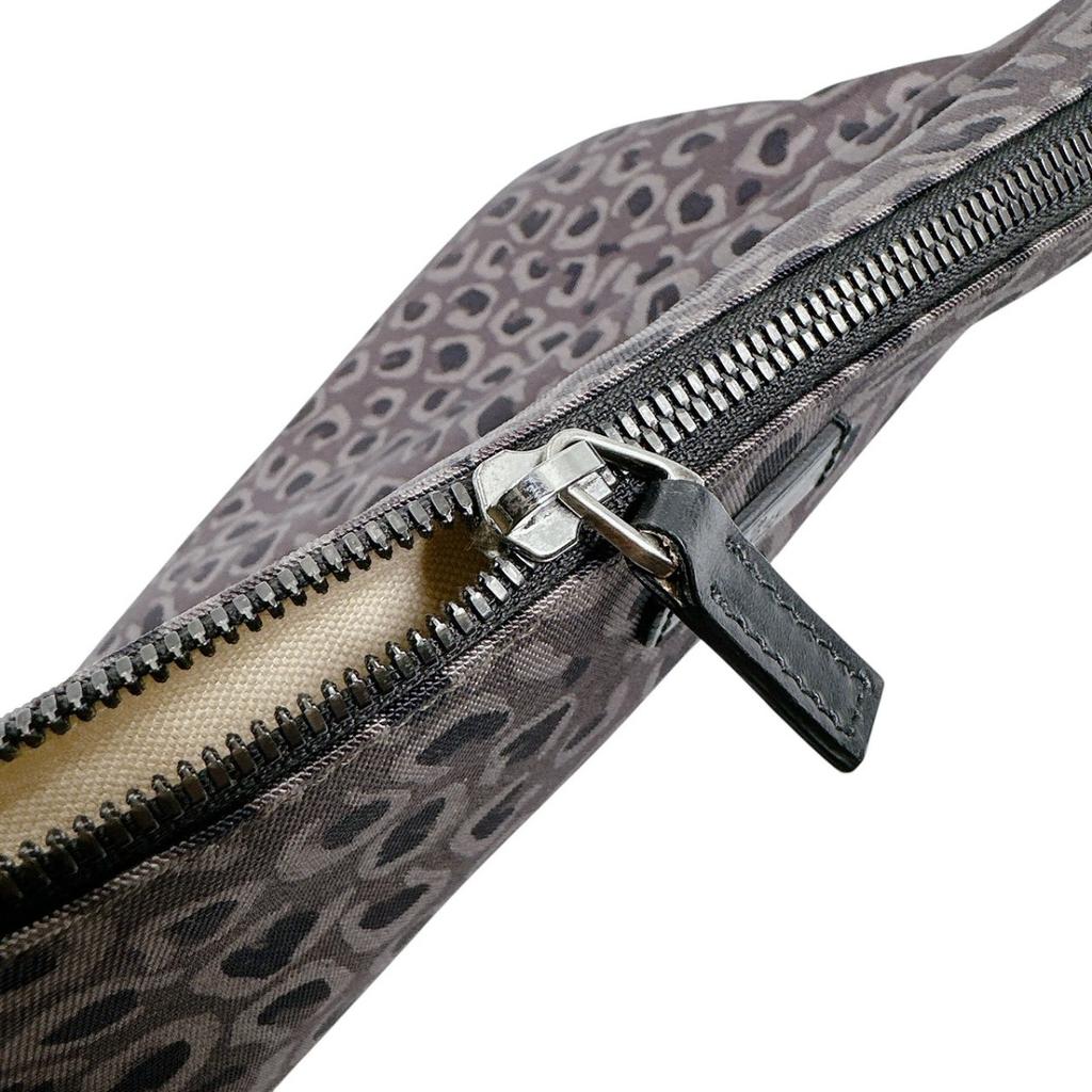 Gucci Leopard Print Clutch Bag Hand Pouch Gray Canvas Unisex Used