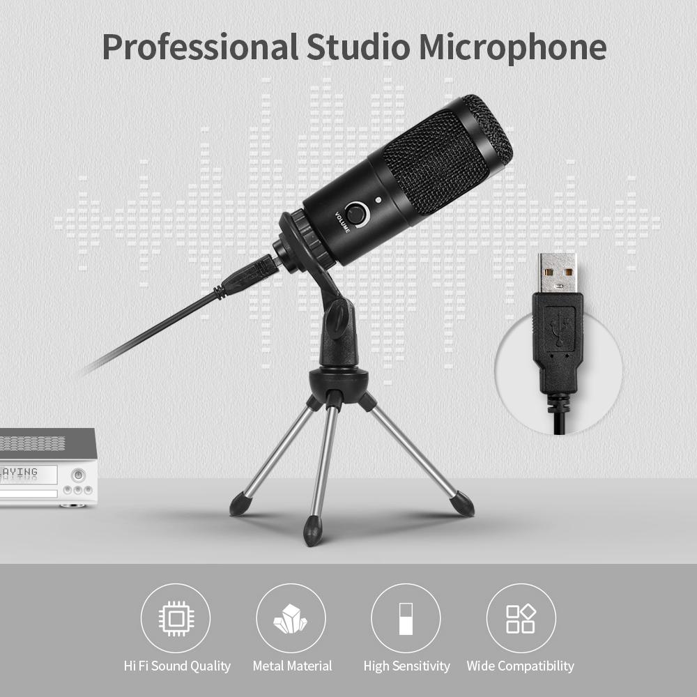 Studio Microphone Usb Metal Condenser Recording Mith Cardioid Studio Recording Mic Pc Laptop
