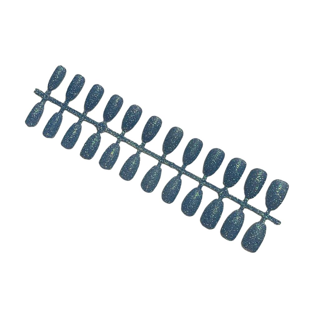 Women Glitter False Nails Frosted Artificial Detachable Manicure Tools Polished Pointed Accessories Full Cover Patch