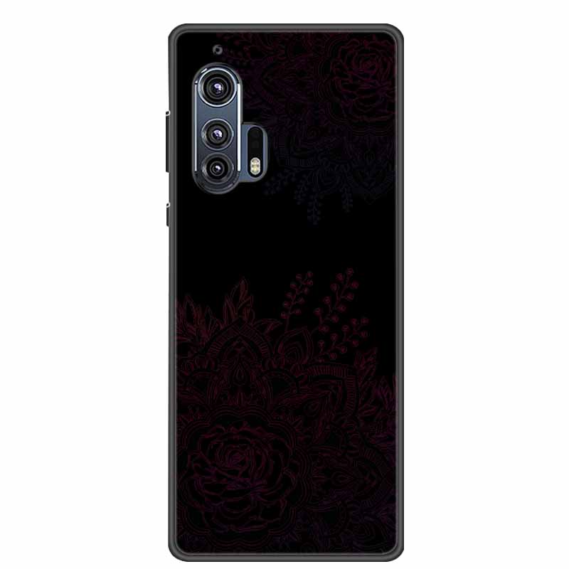 

Black Silicone Case For Motorola Edge Plus 2020 Case Cartoon Cat Soft Back Cover For Motorola Moto Edge Plus Phone Case 6.7 Bag Moto Edge Plus 2020