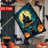 2D Flat, 2D Flat - 2D Flat Halloween Happy Garden Flag Castle_ Pumpkin Lantern And Bat Moon Large Garden Flag_3 (4)- Outdoor Garden Flag Double-Sided 