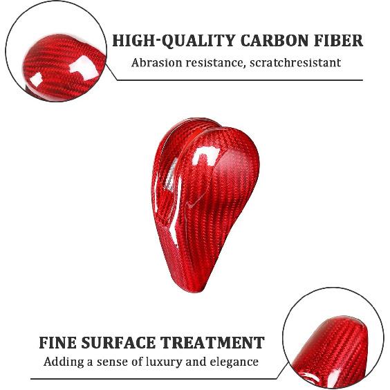 TOYCIDFG Car Gear Shift Knob Cover Trim Compatible with Porsche Macan 2014-2021 Panamera Cayman Boxster 718 911 Auto Interior Accessories Decals (Red