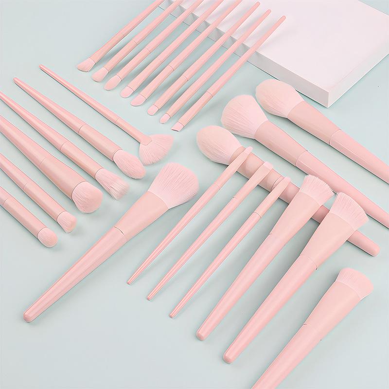 26-Piece Professional Pink Makeup Brush Set: Powder, Eyeshadow & Detail Brushes
