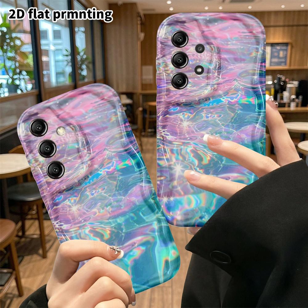 Phone Case: 2D Flat Samsung Galaxy A34 A35 M05 M06 S20 S22 S21 FE Plus 5G Protective Case, Shimmering Water Surface, Christmas and Halloween Gifts