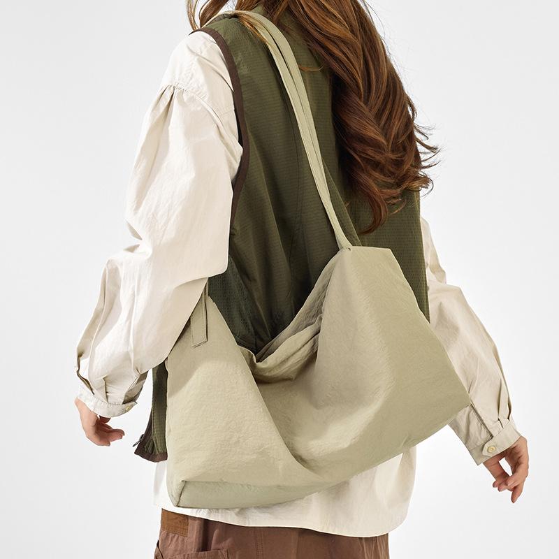 Literature And Art Small Fresh Large Capacity Tote Bag Mommy Bag Casual Solid Color Versatile Lightweight Portable Shoulder Cloth Bag