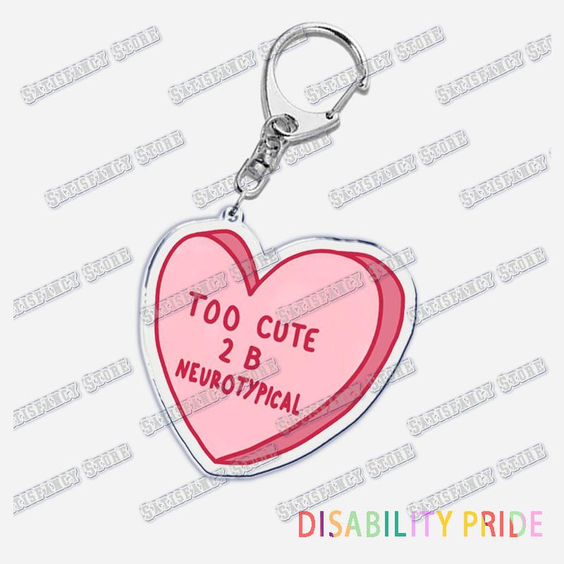 Disability Pride Key Chain Keychains Ring for Accessories Bag Pendant Keyring Jewelry Autism Festival Support