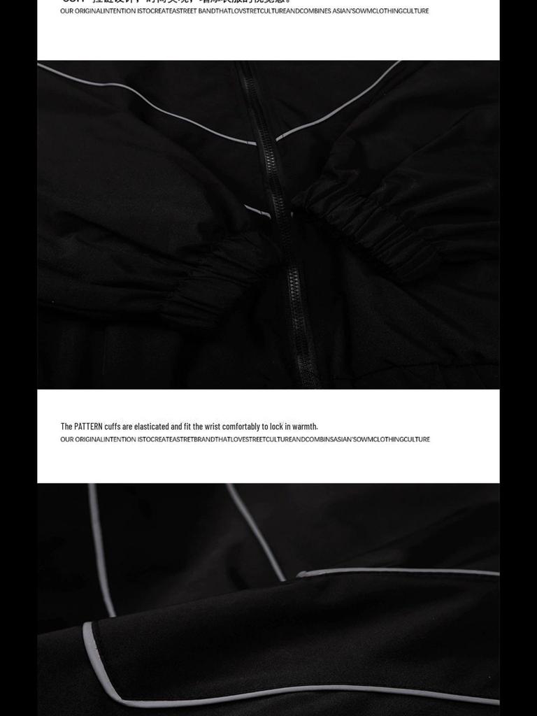 Reflektierende Sportjacke mit Streifen für Herren – Frühling, lässig für Teenager, amerikanischer High-Street-Stil, Unisex-Option.