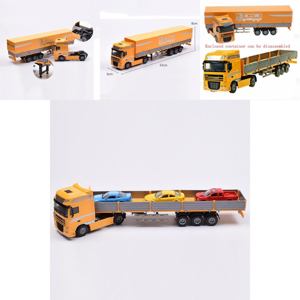 Stunning 150 Scale Diecast Alloy Transporter Truck For Kids Open-top Kdw Model