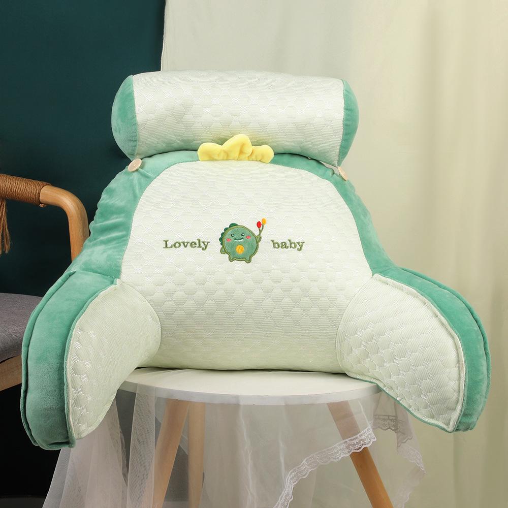 Ice Bean Cartoon Bedside Cushion: Soft Lumbar Support Pillow for Reading and Lounging