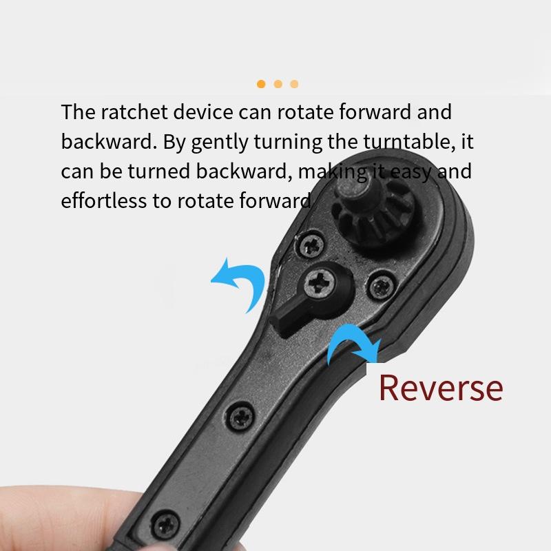 1PC 2-in-1 Drill Chuck Key Wrench, Black Fast Ratchet Wrench, Two-end Dual-purpose Wrench, Hardened