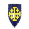 60.96 Cm Medieval Battle Warrior Yellow and Blue Shield 20 Gauge Steel Knight Templar Shield Replica for Home Decor Gift Purpose